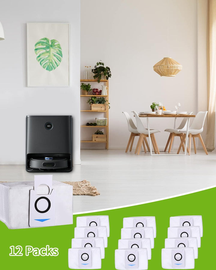 12 Stück Staubbeutel Zubehör für Ecovacs Deebot X1 Omni & X1 e Omni,T20 omni,T20e Omni Absaugstation