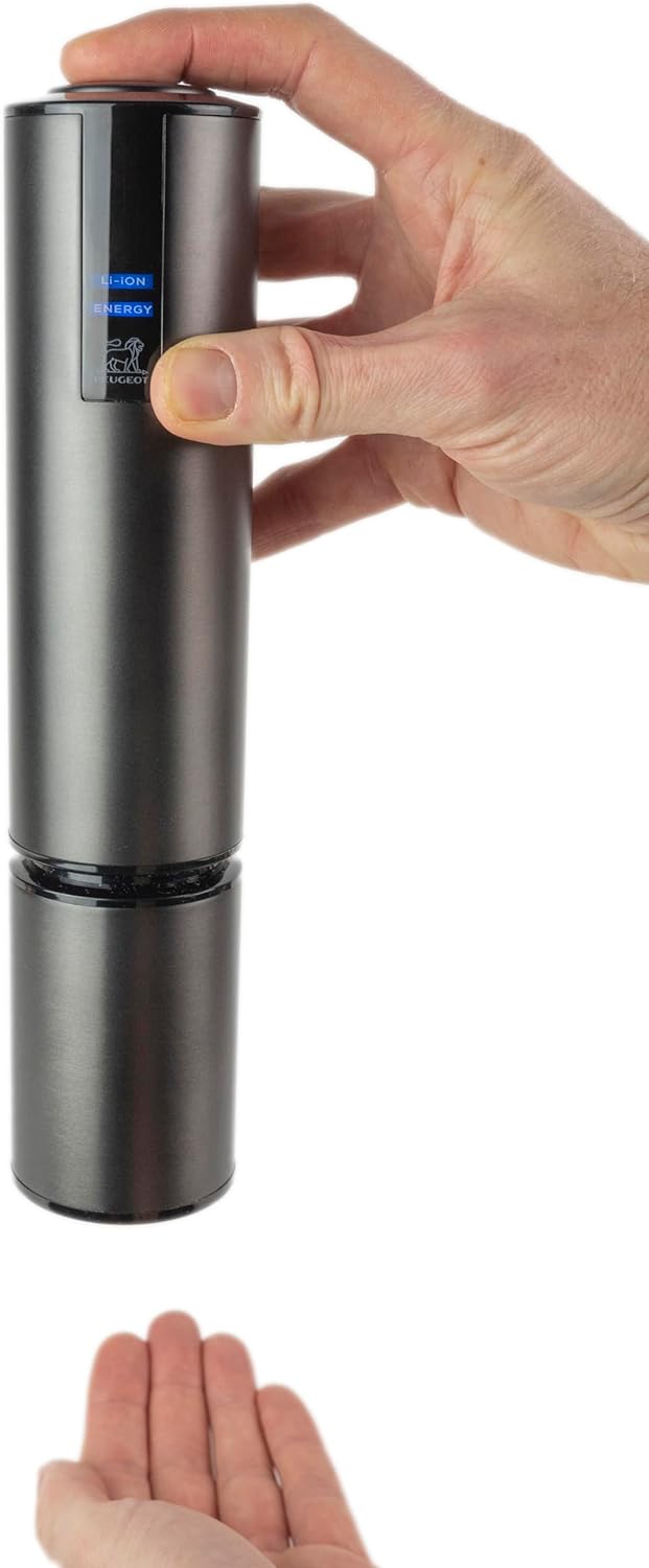 PEUGEOT - Elis Touch - Wiederaufladbarer elektrischer Korkenzieher aus Edelstahl und ABS + Ladeständ