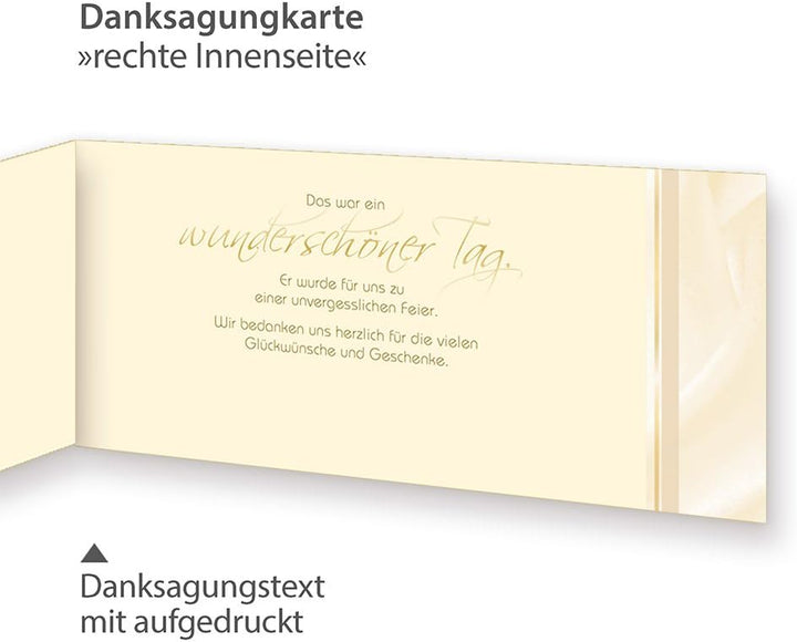 tatmotive Danksagungskarten Hochzeit PERLMUTT (10 Sets) sehr elegante Dankeskarten für Hochzeit, ink