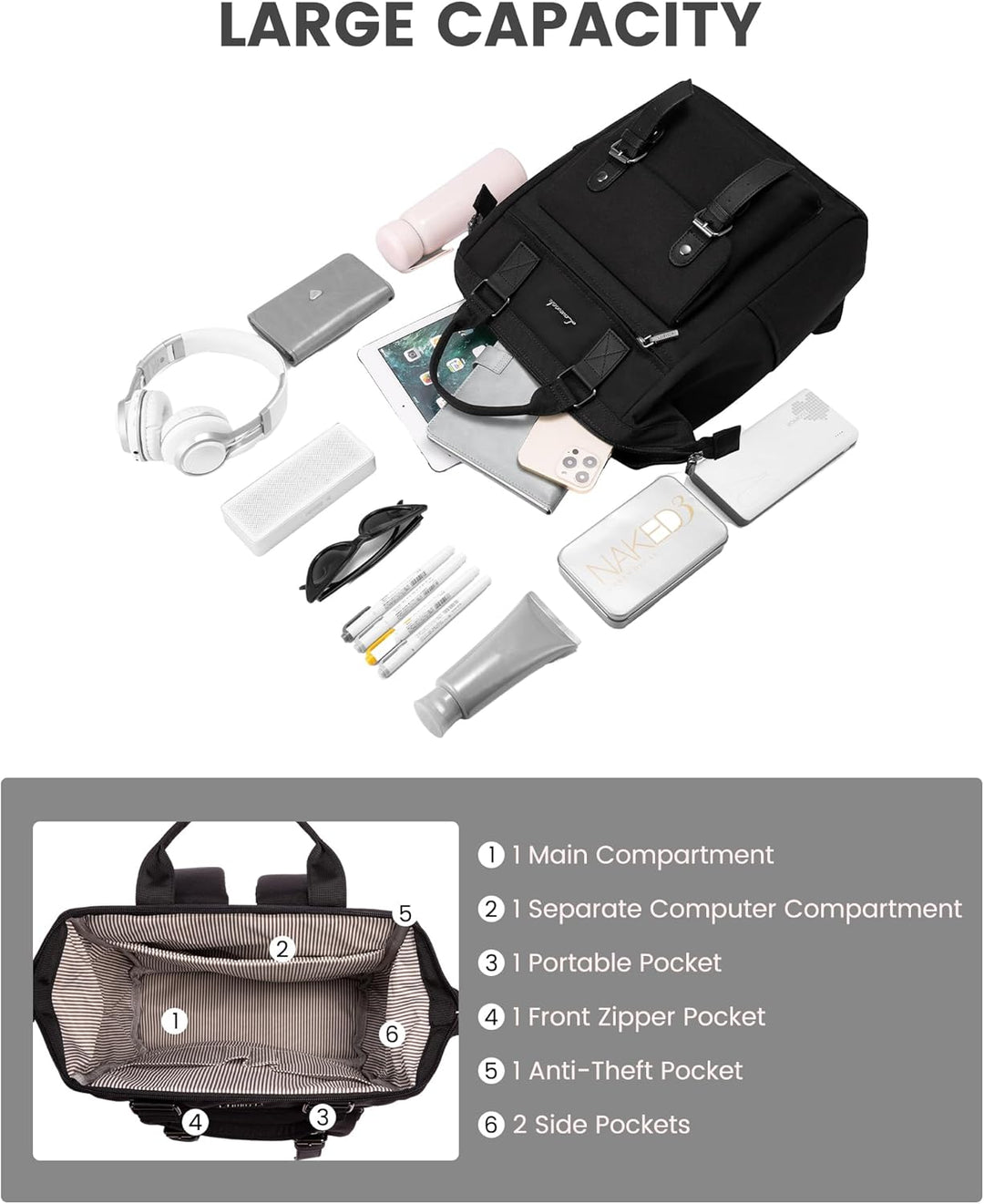 LOVEVOOK Rucksack Damen Klein, Wasserdicht Kleiner Rucksack Damen-rucksackhandtaschen Cityrucksack,