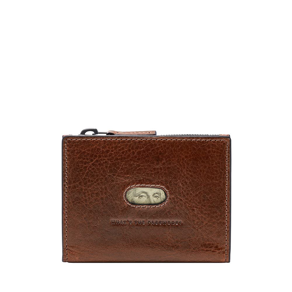 Fossil Herren Andrew Leder Kartenetui 10,8 cm L x 1,0 cm B x 8,3 cm H Braun, Braun