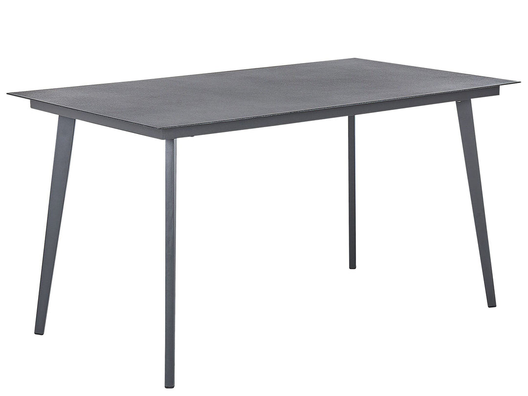 Gartentisch Aluminium Glasplatte Steinoptik rechteckig 140x80 cm grau Mileto