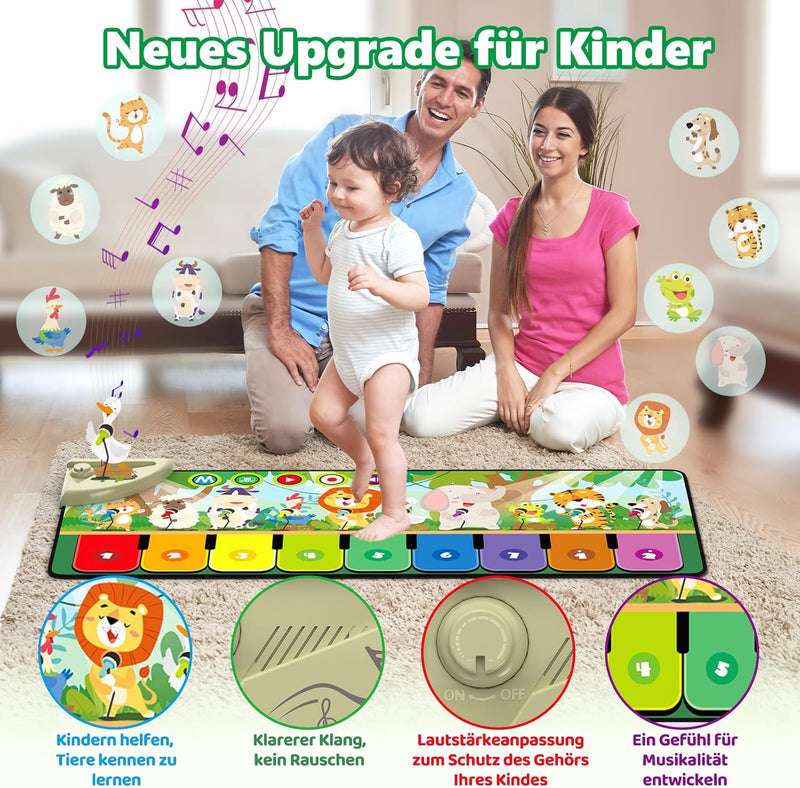 Rodzon 63301 Baby Spielzeug ab 1 Jahr, Musikmatte Kinder 19 Liedern 10 Tieren, Kinderspielzeug ab 1