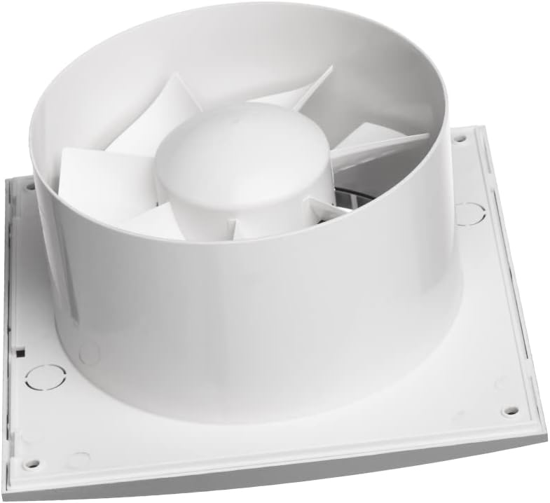 EUROPLAST Ø 150mm Bad-Lüfter mit Feuchtesensor und Timer - farbe Silber, Leise Ventilator Ø 150mm Si