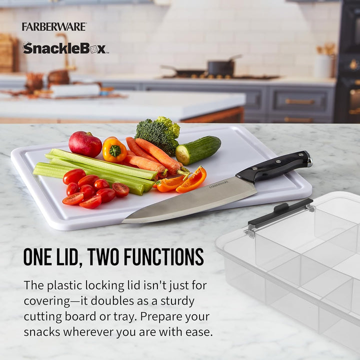 Farberware Grosses Build-A-Board Snacklebox Serviertablett mit verschliessbarem Kunststoff-Schneideb