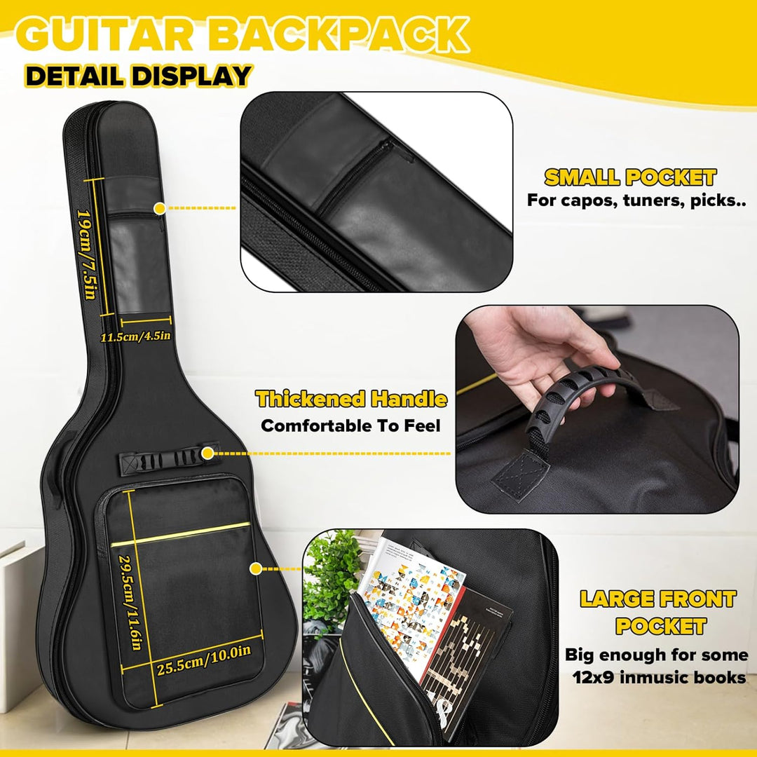 41 Zoll gitarrentasche, Grosses Fassungsvermögen|Wasserdicht|Verdickt|Reissfest, Geeignet für 39 40