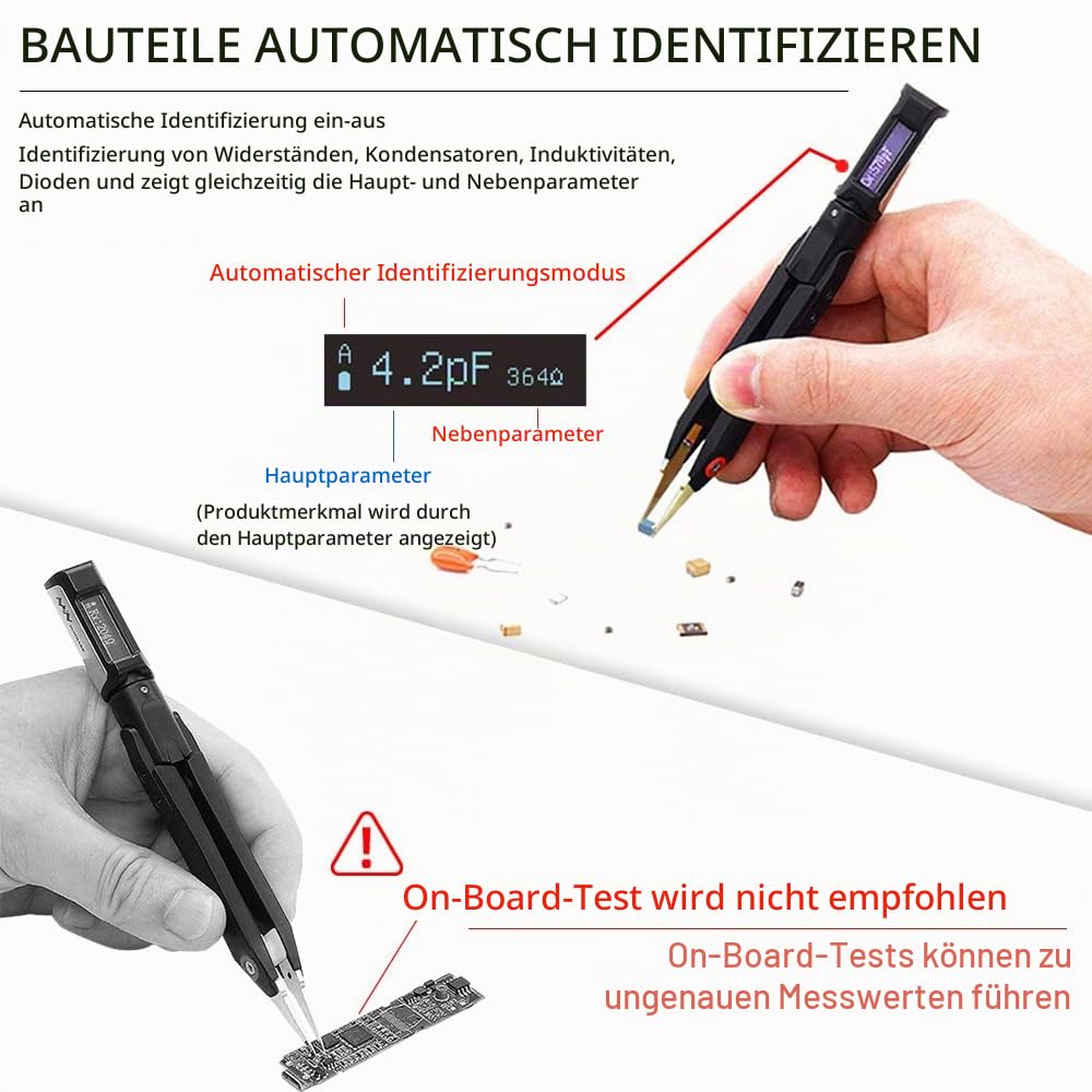 MINIWARE DT71 Digitale Pinzette LCR-Meter-Test für SMD/Widerstand/Kondensator/Induktor/Spannung/Freq