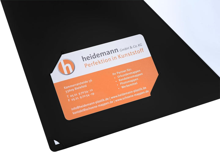 Heidemann Aufklappbare Klemmbrettmappe DIN A4 Plus Photodruck, 11100000 (Schwarz 5er Set), Schwarz 5