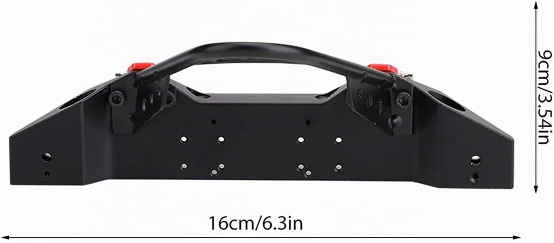 RC Crawler Car Frontstossstange, RC Car Metallstossstange mit 2 LED-Leuchten für TRX-4 Massstab 1:10