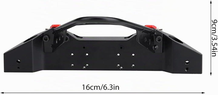 RC Crawler Car Frontstossstange, RC Car Metallstossstange mit 2 LED-Leuchten für TRX-4 Massstab 1:10
