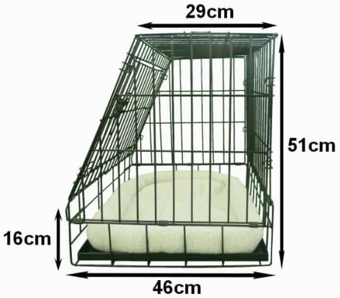Ellie-Bo Deluxe-Welpenkäfig mit schrägem Dach, klein, 61 cm, schwarz, klappbar, mit Bodenschale aus