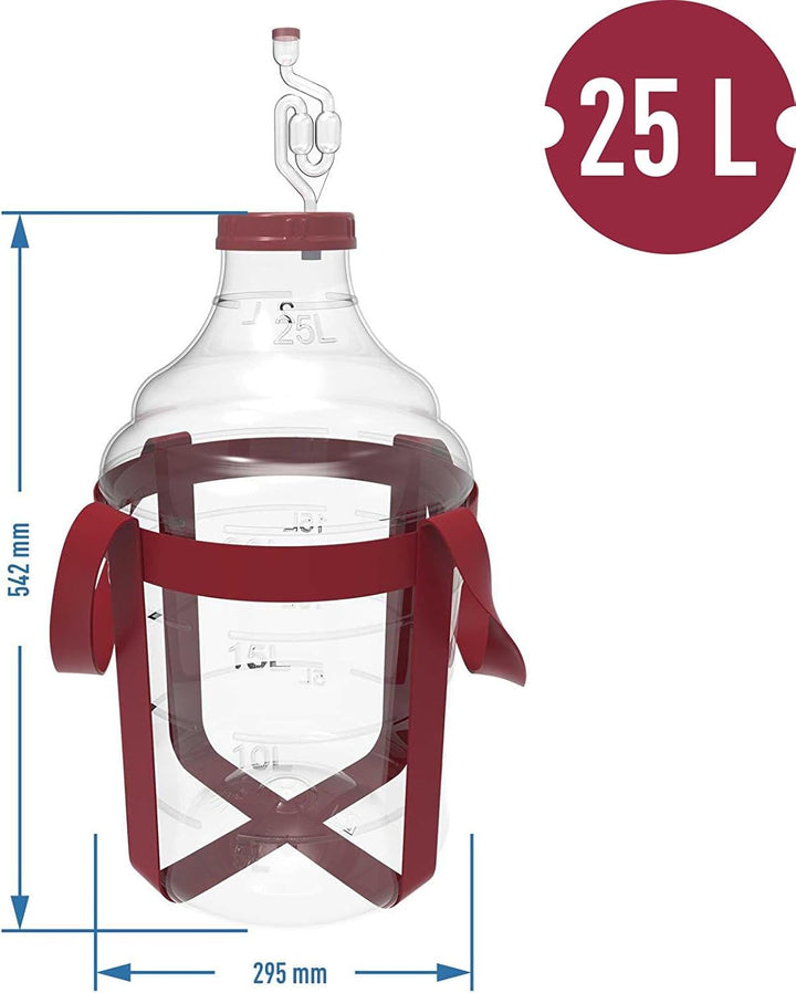 lilawelt24 25 L Gärballon Weinballon Gärbehälter Flasche Weithalsballon Gummistopfen