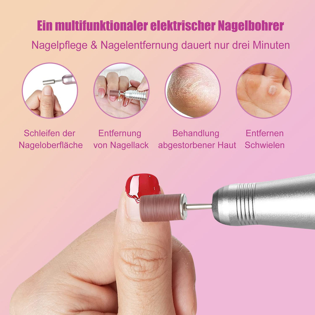 FOLAI Elektrischer Nagelschneider für Gelnägel, Acrylnägel, Hornhautentfernung, 30000 U/min, profess