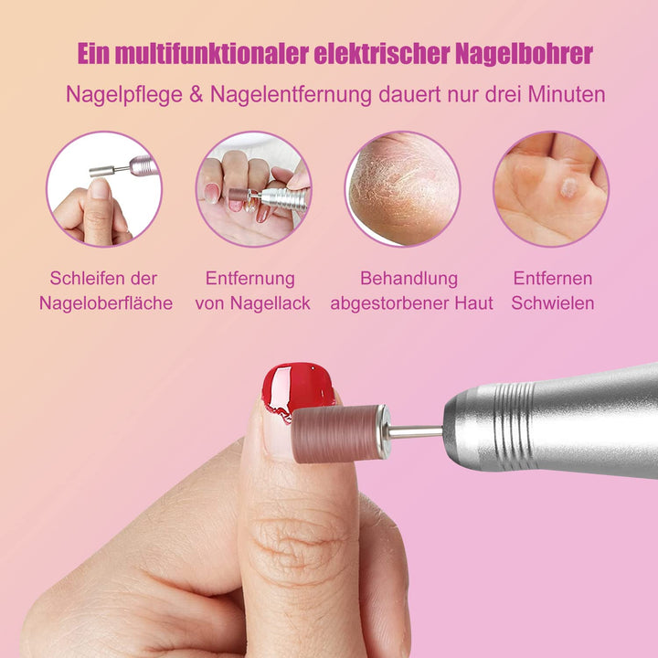 FOLAI Elektrischer Nagelschneider für Gelnägel, Acrylnägel, Hornhautentfernung, 30000 U/min, profess