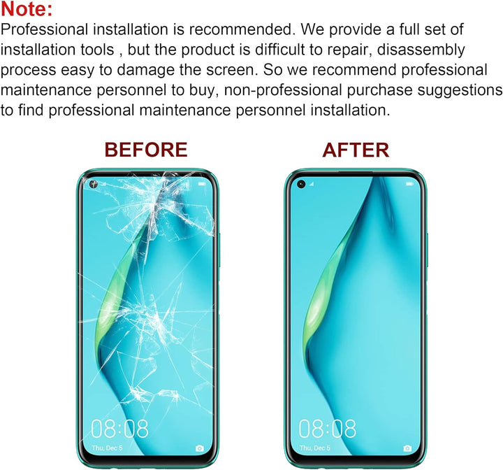 swark Display Glas Frontglas Reparatur Set kompatibel mit Redmi Note 9S M2003J6A1G & Redmi Note 9 Pr