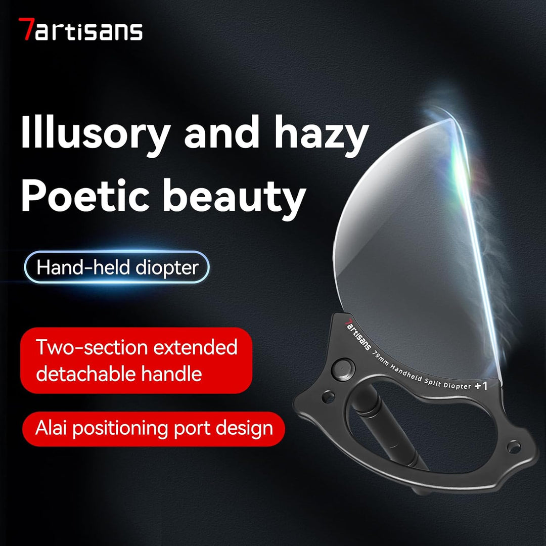 7artisans Handheld Split Dioptrien Lens Filter, Universal Glass Camera Filter Accessories Special Ef
