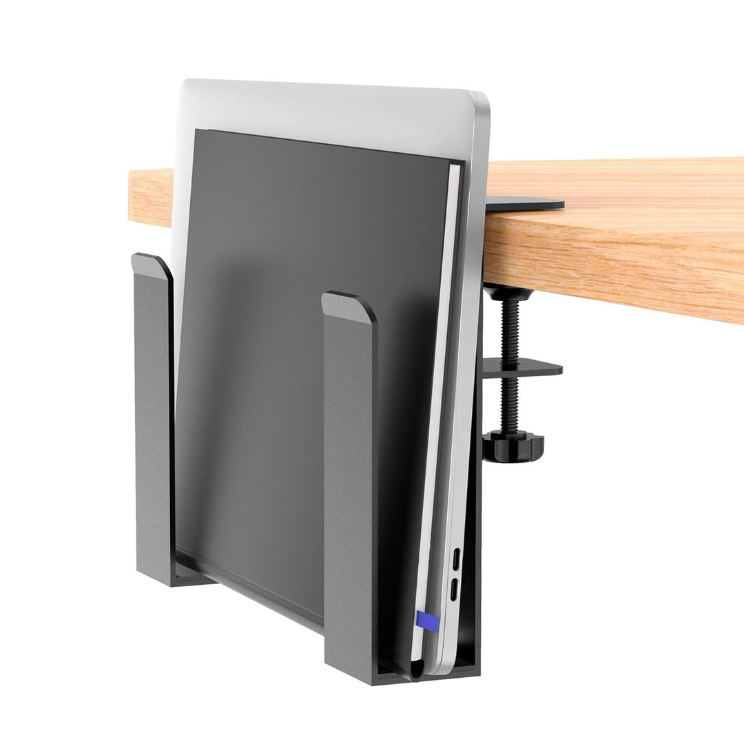 Verstellbare Schreibtischseitenlaptop-Halterung, Laptop Ständer Vertikal, Metall-Hängende-Notebook-S