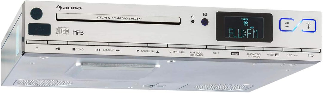 AUNA KCD-20 - Küchen-Radio, Unterbauradio, 2 x 6,5 cm Breitbandlautsprecher, MP3-CD-Player, UKW Tune