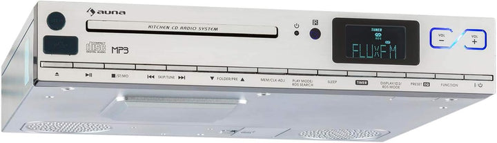 AUNA KCD-20 - Küchen-Radio, Unterbauradio, 2 x 6,5 cm Breitbandlautsprecher, MP3-CD-Player, UKW Tune