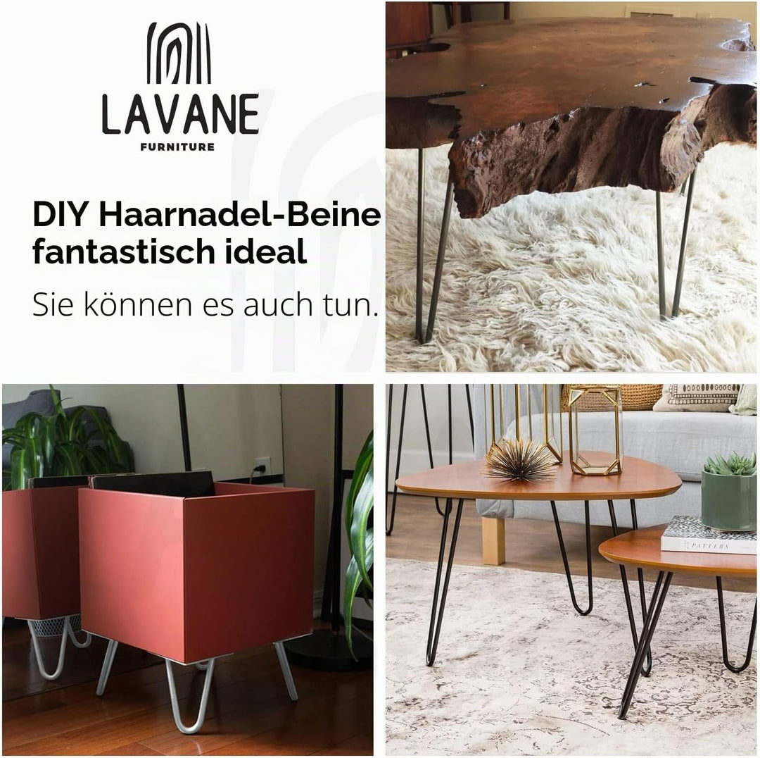 4" / 10cm Haarnadel Tischbeine, La Vane 4 Stück Modern-Stil DIY Metall Möbelfüsse Hairpin Legs mit B