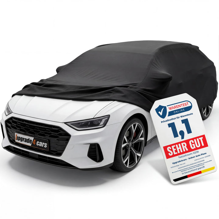 Upgrade4cars Autoabdeckung Indoor Stretch | Auto Abdeckplane aus Stoff in Schwarz | Grösse Pkw - XXL
