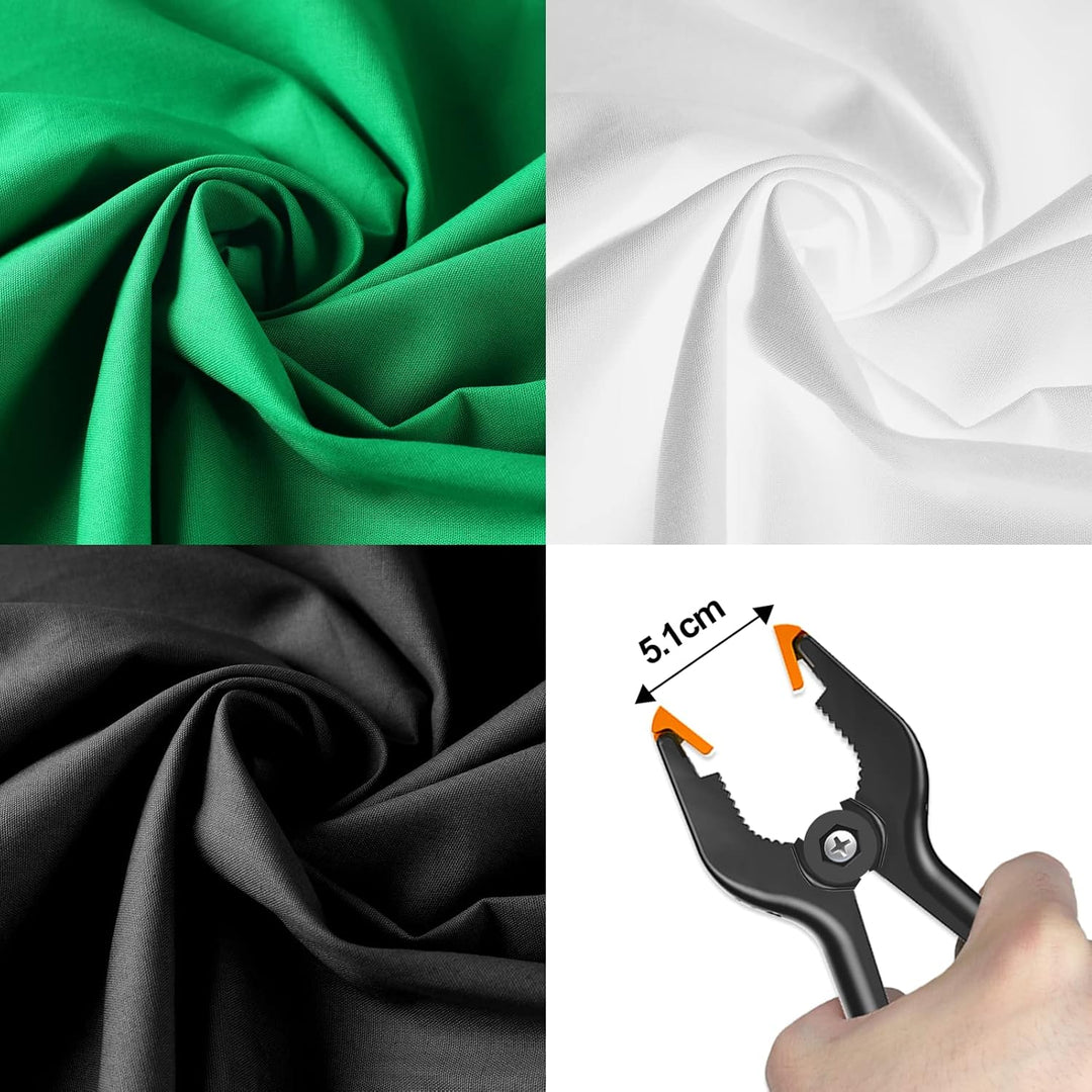 EMART Fotostudio Set, 2,6M x 3M Fotostudio Hintergrundsystem mit 3 Hintergrund Fotografie + Ständer