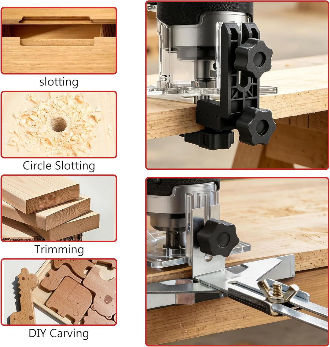 Akku-Holzhobel 20V, tragbare Mini Oberfräse mit 2 x 4,0 Ah Akkus und bürstenlosem Motor, 6 variable
