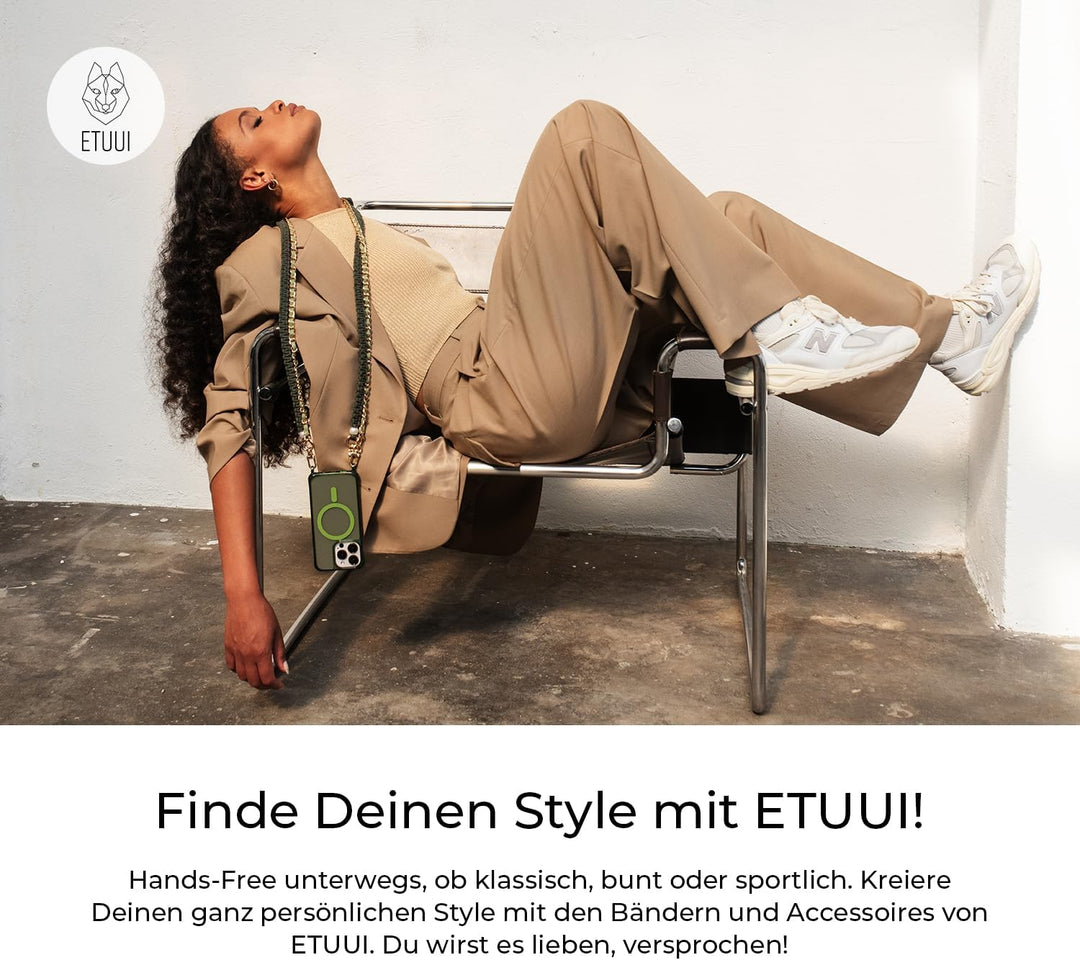 ETUUI Clear Case mit Ösen iPhone 14 Gelb [kompatibel mit MagSafe] - hochwertige Schutzhülle, Rundums