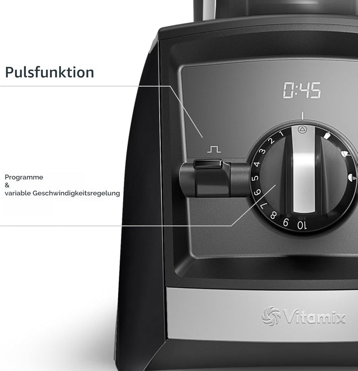 Vitamix A2500 Ascent Series Smart Blender, Profi-Qualität, 1,8 l, flacher Behälter, Schiefer Slate M