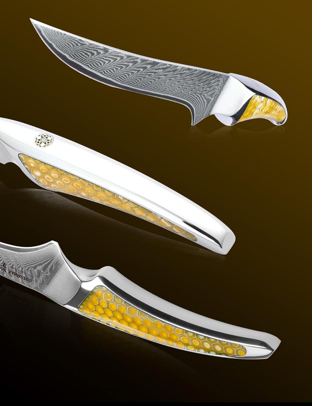 SANMUZUO 18CM Filetiermesser, Küchen- und Fischmesser aus Japanischem VG-10-Damaszenerstahl, ultrasc