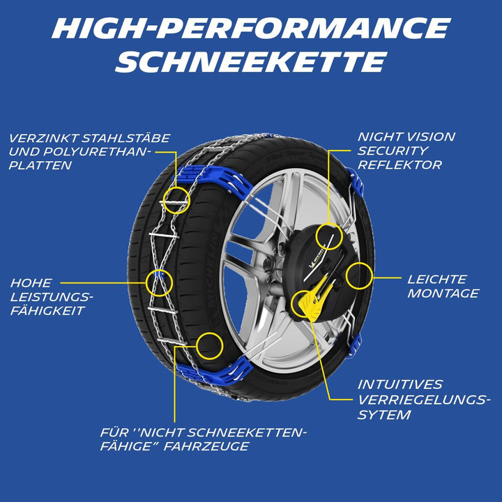 MICHELIN FAST GRIP Schneekette 160 | Front Schneekette Auto | Mit Schnell-Befestigungssystem|Reifen