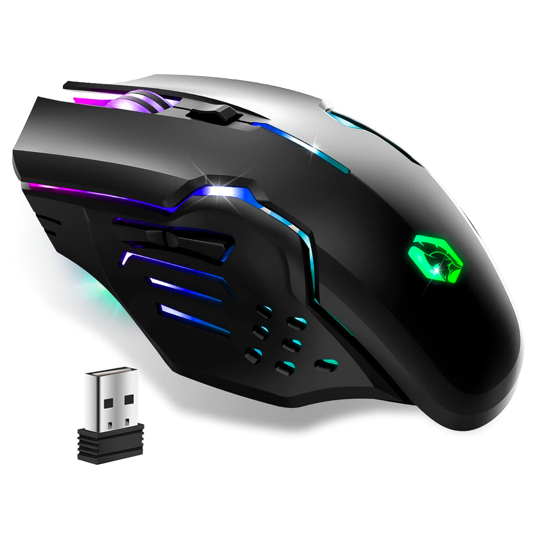 EMPIRE GAMING - RF903 Gaming-Maus, Kabellos 2,4GHz Wireless Wiederaufladbar – LED-Hintergrundbeleuch