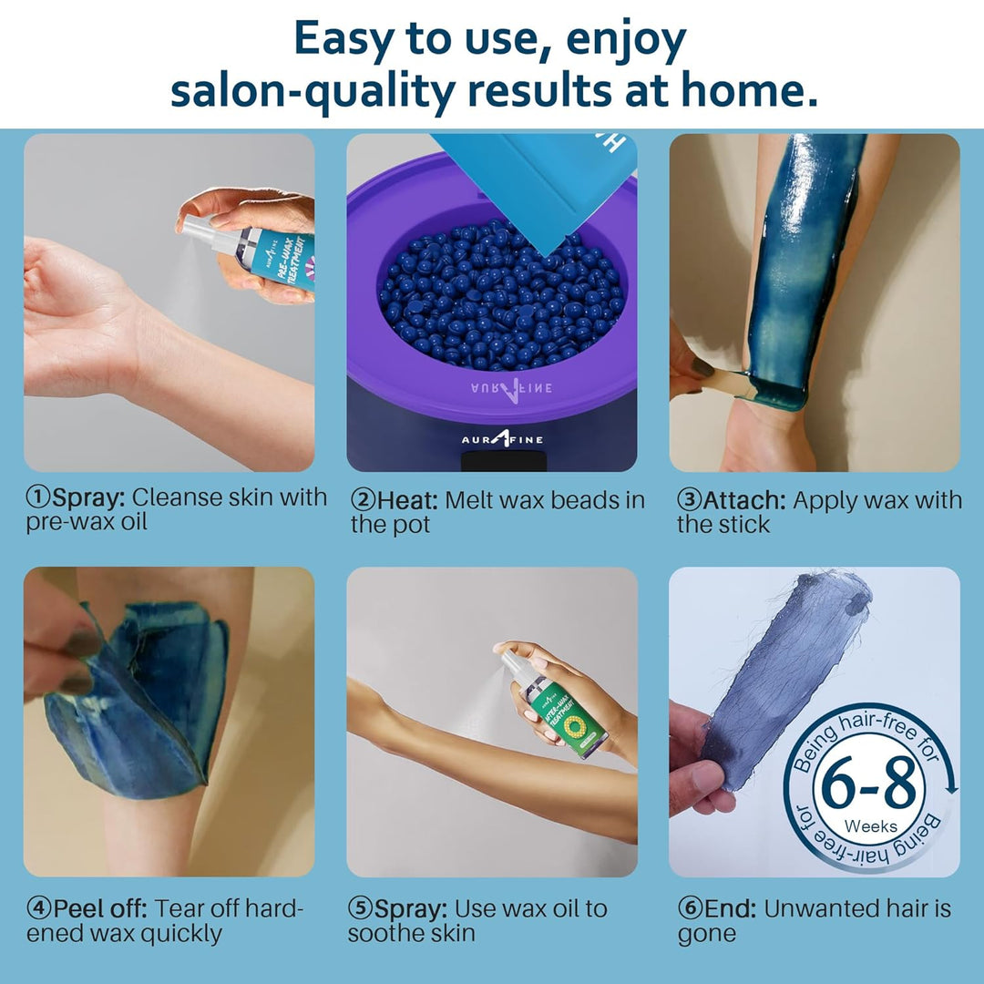 Digital Waxing Set, Wachswärmer zu Hause mit Wachsperlen & Silikontopf, Wachsenthaarung mit Wachsmas