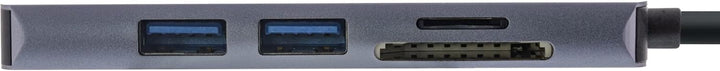 InLine® Multifunktions-Hub USB 3.2 Gen.1, 2X USB-A 5Gb/s + HDMI 4K/30Hz + Cardreader, Aluminium, gra