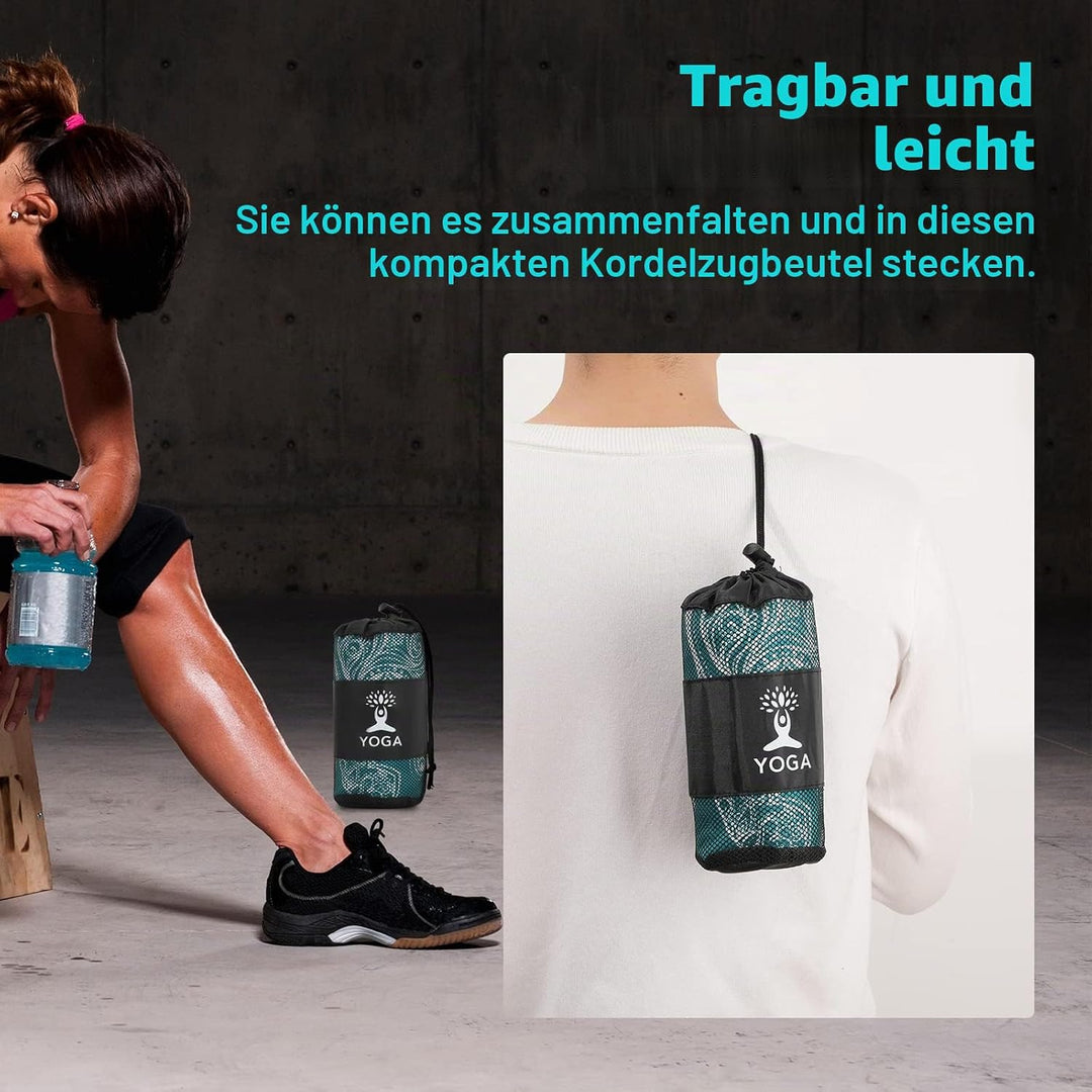 MoKo Yogamatten Handtuch, rutschfest Yoga Handtuch Auflage für Yogamatte Schweissabsorbierend Saugfä