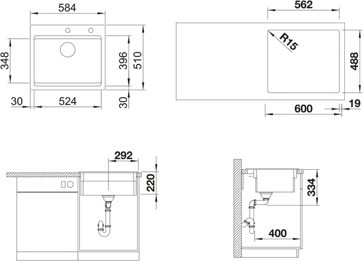 BLANCO ETAGON 6 | Keramik magnolia glänzend | Einbauart: Einbau von Oben | mit Ablauffernbedienung,