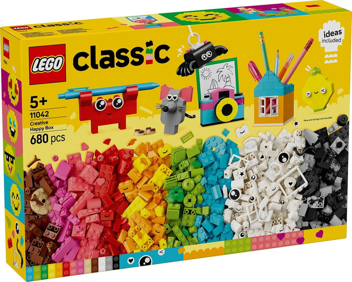 LEGO Classic Creative Happy Box, Assorted Colourful Bricks for Imaginative Play, Building Toys for 5