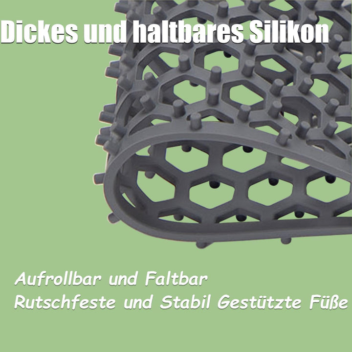 Silikon Spülbeckenmatte, Spülbeckeneinlage 72 x 36.5cm, Spülbeckenschutz Zusammenklappbar, Hitzebest