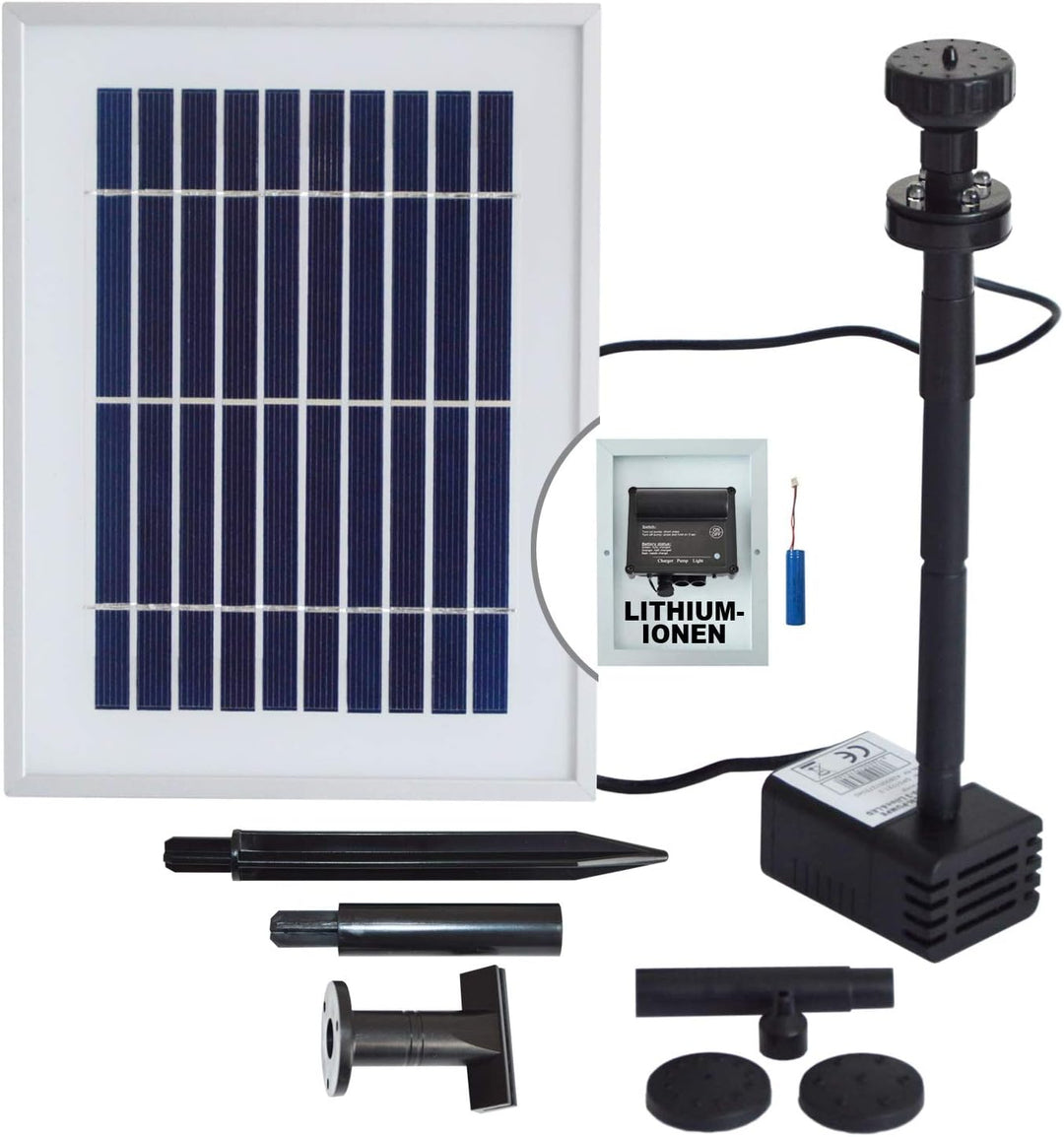Innovative Solar Teichpumpe Solar Oasis 200-3 Li&LED Springbrunnen Solar Wasserspiel Solar-Teichpump