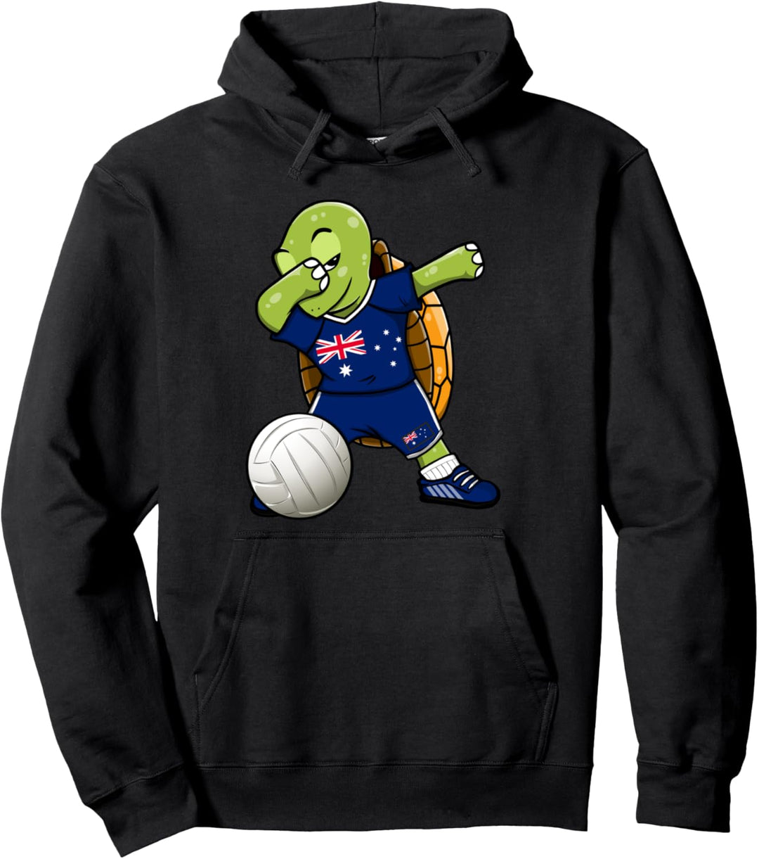Dabbing Turtle Australien Volleyball Fans Trikot Sport Flagge Pullover Hoodie