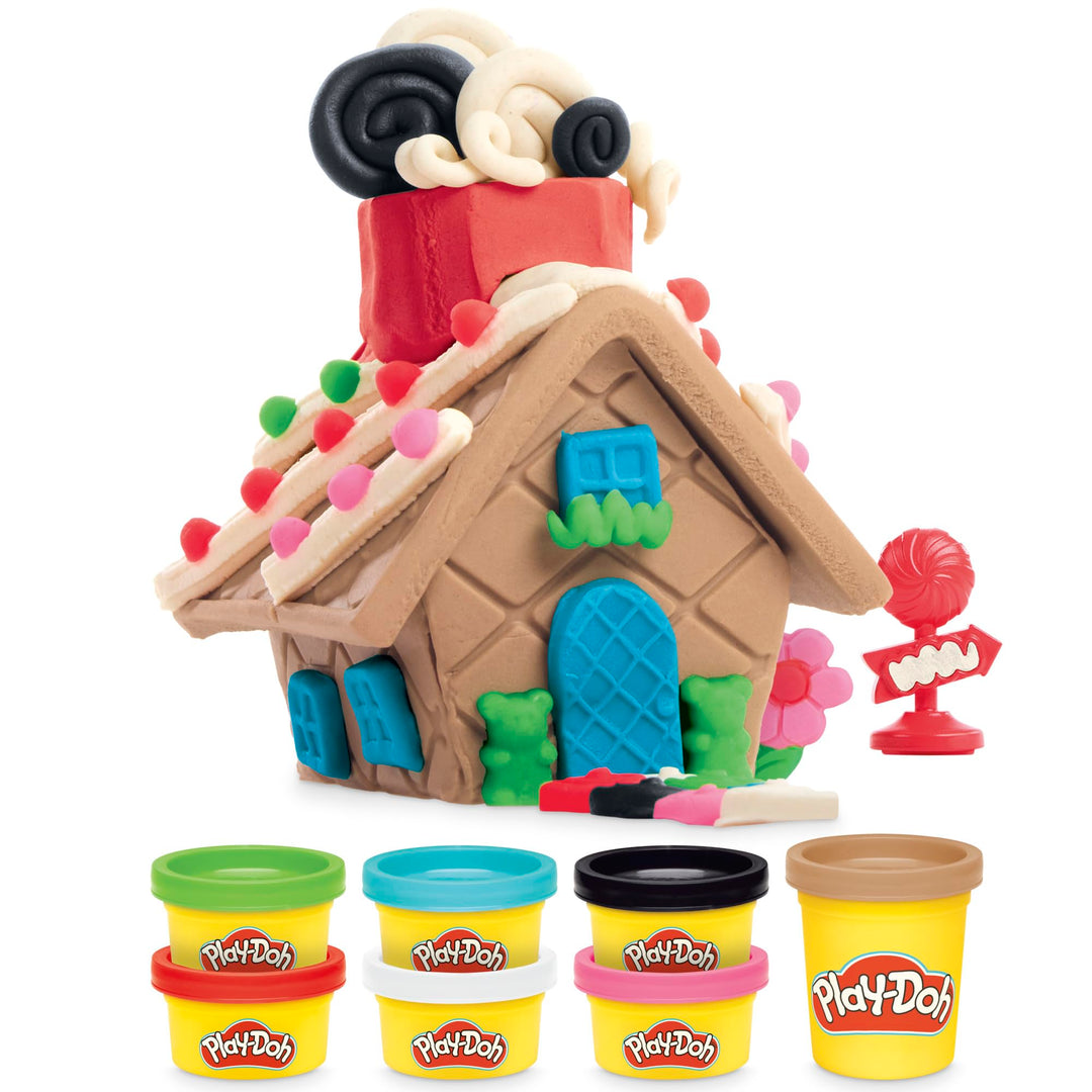 Play-Doh Builder Mini Lebkuchenhaus, Bauset zum Kneten &amp; Spielen, Set für alle Jahreszeiten mit 8 Do