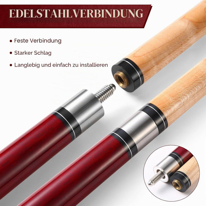 ASMPCUE Billardqueue-Stöcke Rot/Ausflug, einfarbig (Getaway Solids), Rot/Ausflug, einfarbig (Getaway