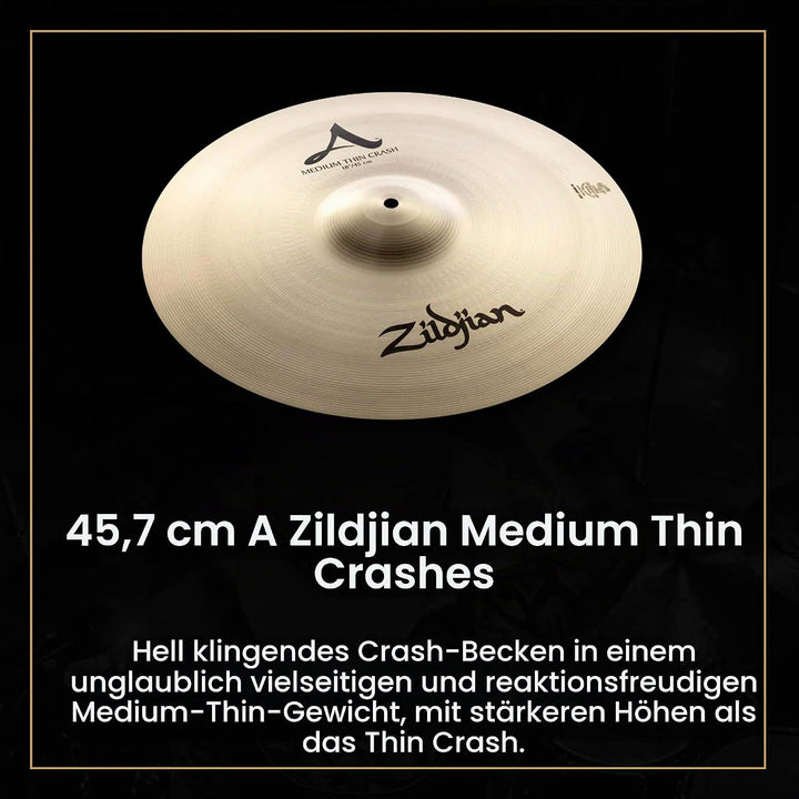 Zildjian A Series Cymbal Set - 14" New Beat Hi-Hat, 16" Medium Thin Crash, 21" Sweet Ride and 18" Me