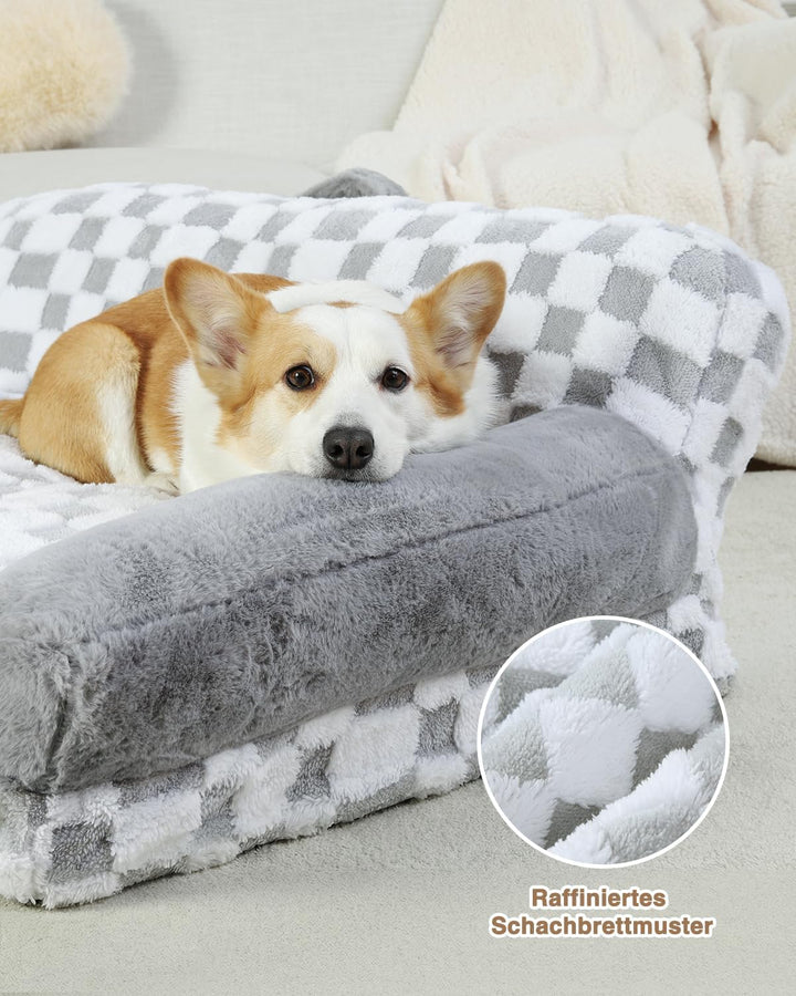 KSIIA Orthopädisches Katzenbett Flauschig 89x56cm, Abnehmbar Katzensofa Hundebett Waschbar, Hundesof