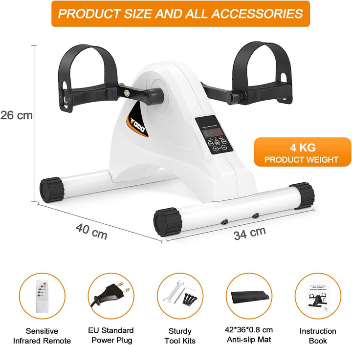 TODO Mini Heimtrainer Elektrischer, Fitness Bike Arm- und Beintrainer im Sitzen für Senioren Sportge