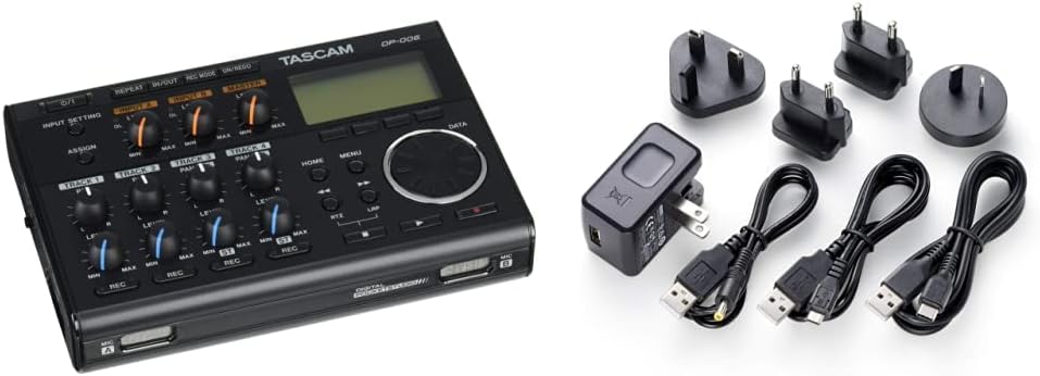Tascam DP-006 – Digitales 6-Spur-Pocketstudio & PS-P520U Netzteil Bundle mit PS-P520U Netzteil, Bund