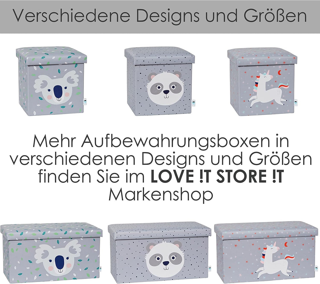 Love IT Store IT Sitzhocker mit Stauraum - Hocker aus Stoff - Verstärkt mit Holz - Belastbar bis 150