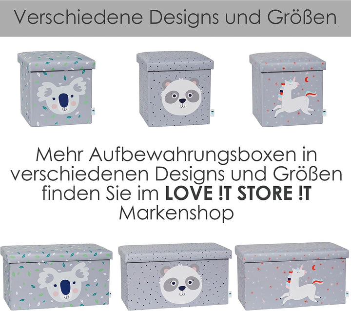 Love IT Store IT Sitzhocker mit Stauraum - Hocker aus Stoff - Verstärkt mit Holz - Belastbar bis 150