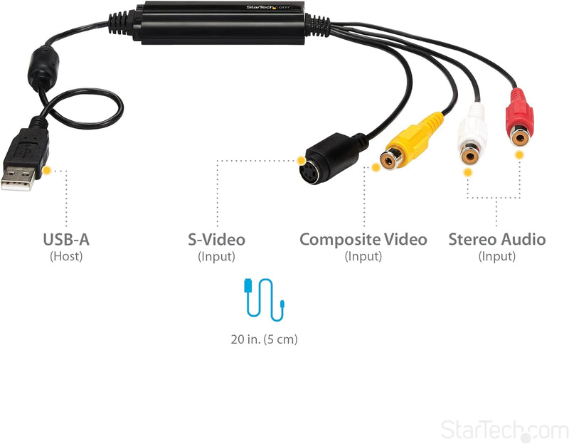 StarTech.com USB Video Grabber (USB 2.0 Video Adapter mit TWAIN Support, Analog auf Digital Konverte