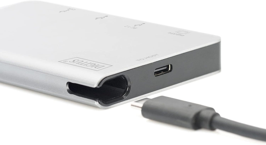 DIGITUS USB-C Travel Docking Station – 6 Ports – 1x HDMI (4K@30Hz) – 2x USB 3.0 / USB 2.0, 1x USB Ty
